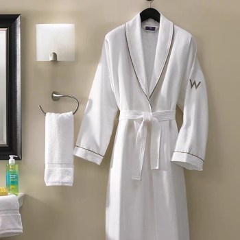 Customizable Embroidery Logo Cotton Chic Waffle Bathrobe for Hotel & SPA