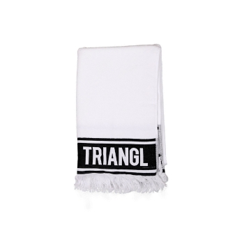 Custom Yarn Weaved Logo 100% Cotton Terry Toweling 600GSM Beach Towel With Fringe