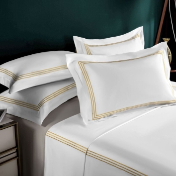 Luxury Hotel Cotton Sateen Embroidered Bed Pillow Shams