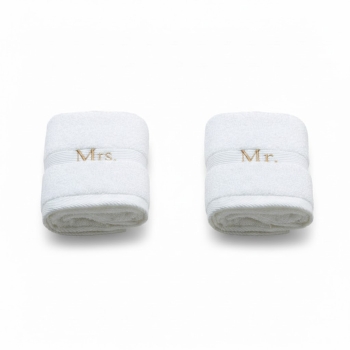 Mr. & Mrs. Towel Bathroom 100% Cotton Embroidery Logo Home Towels for Couple