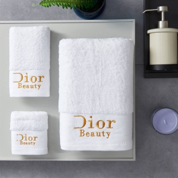 Premium Quality Customized Logo 100% Cotton Terry Towel Set