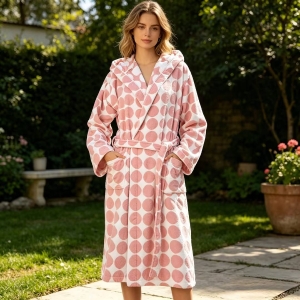 Dotted Pattern Cotton Yarn Dye Jacquard Weave Women's Loungewear