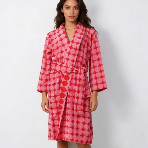 Customizable Size Luxury Striped Bathrobe 100% Cotton Yarn Dye Pajamas for Home Hotel Use Woman Wholesale Bathrobe