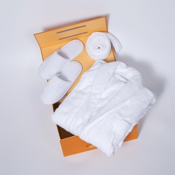 Luxury Home Spa Gift Robe Set Customized Logo Terry Toweling Bathrobe With Slipper Set