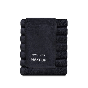 Black Makeup Washcloths for Face Cleansing, Super Soft Luxury Cotton Black Makeup Towels, Highly Absorbent and Quick Dry,Makeup Remover Cloth 13 x 13